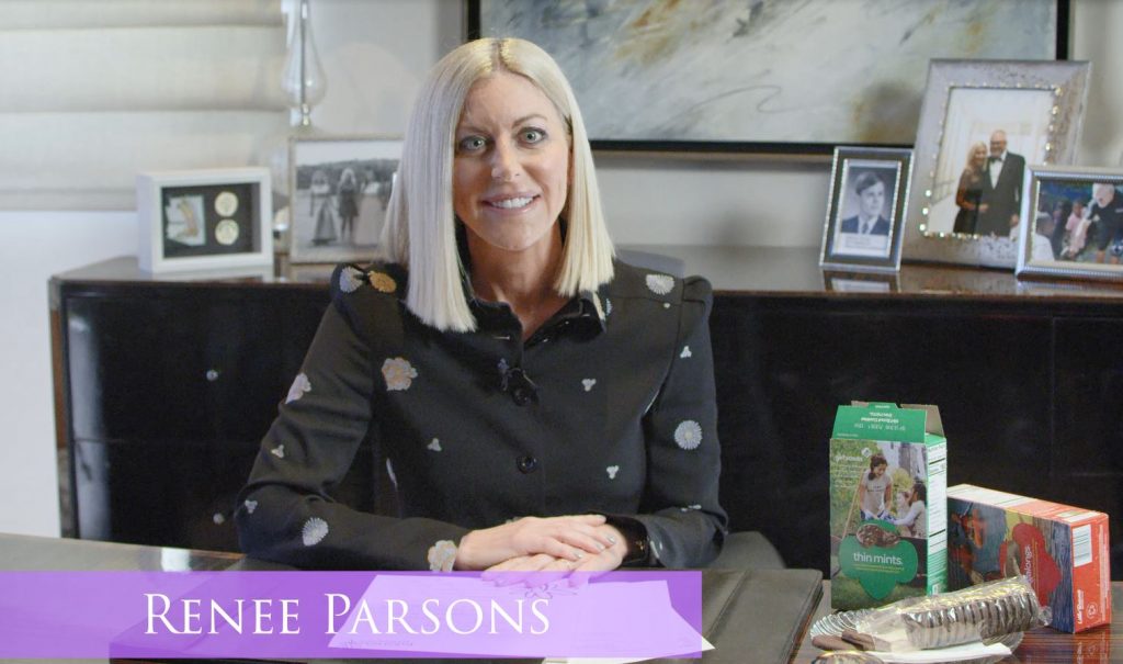 Renee Parsons at desk