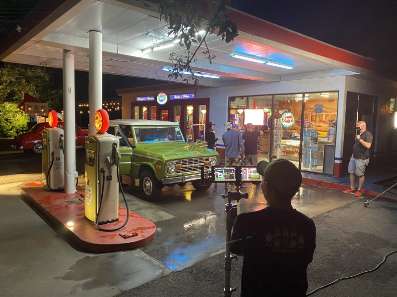 BTS PXG photoshoot at a gas station