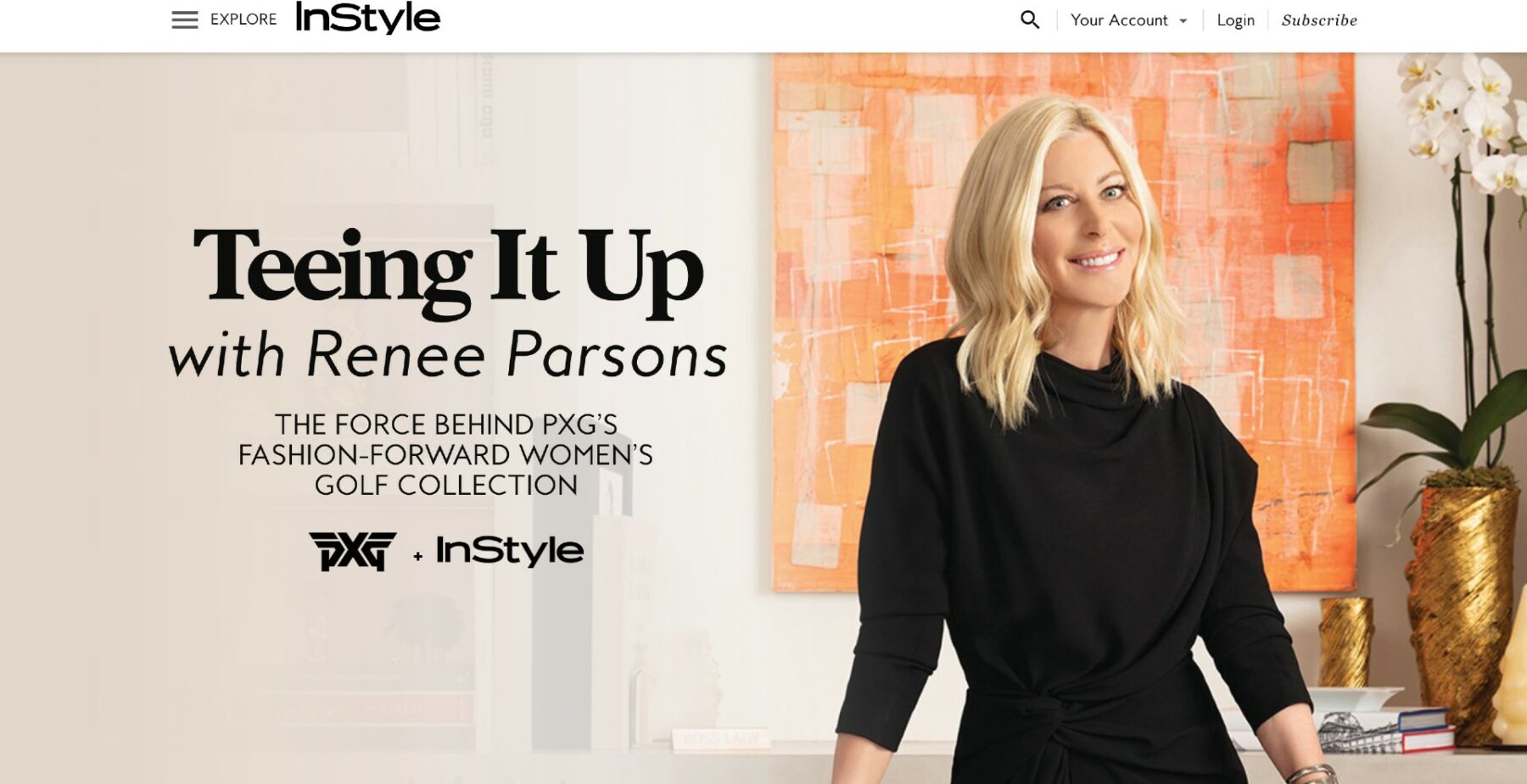 Screenshot of InStyle Renee Parsons article cover page