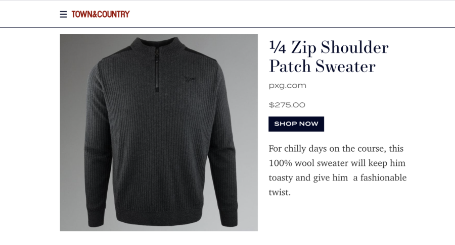 PXG 1/4 Zip Shoulder Patch Sweater screenshot in Town & Country