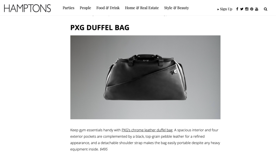Modern Luxury PXG Duffel Bag screenshot
