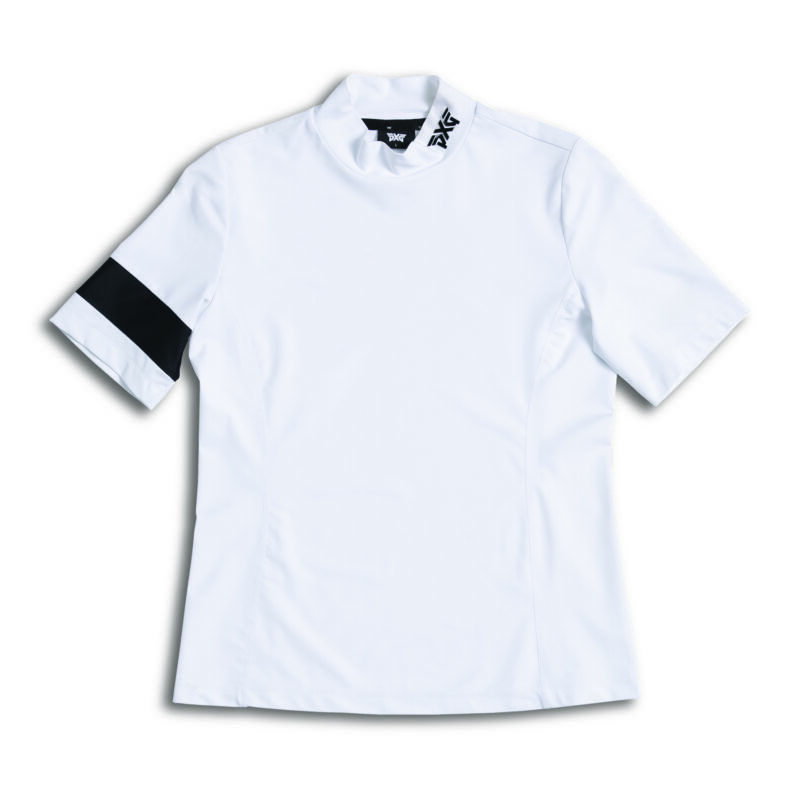 Womens-Banded-Mock-Neck-Shirt-White-Lay-Flat-6x6