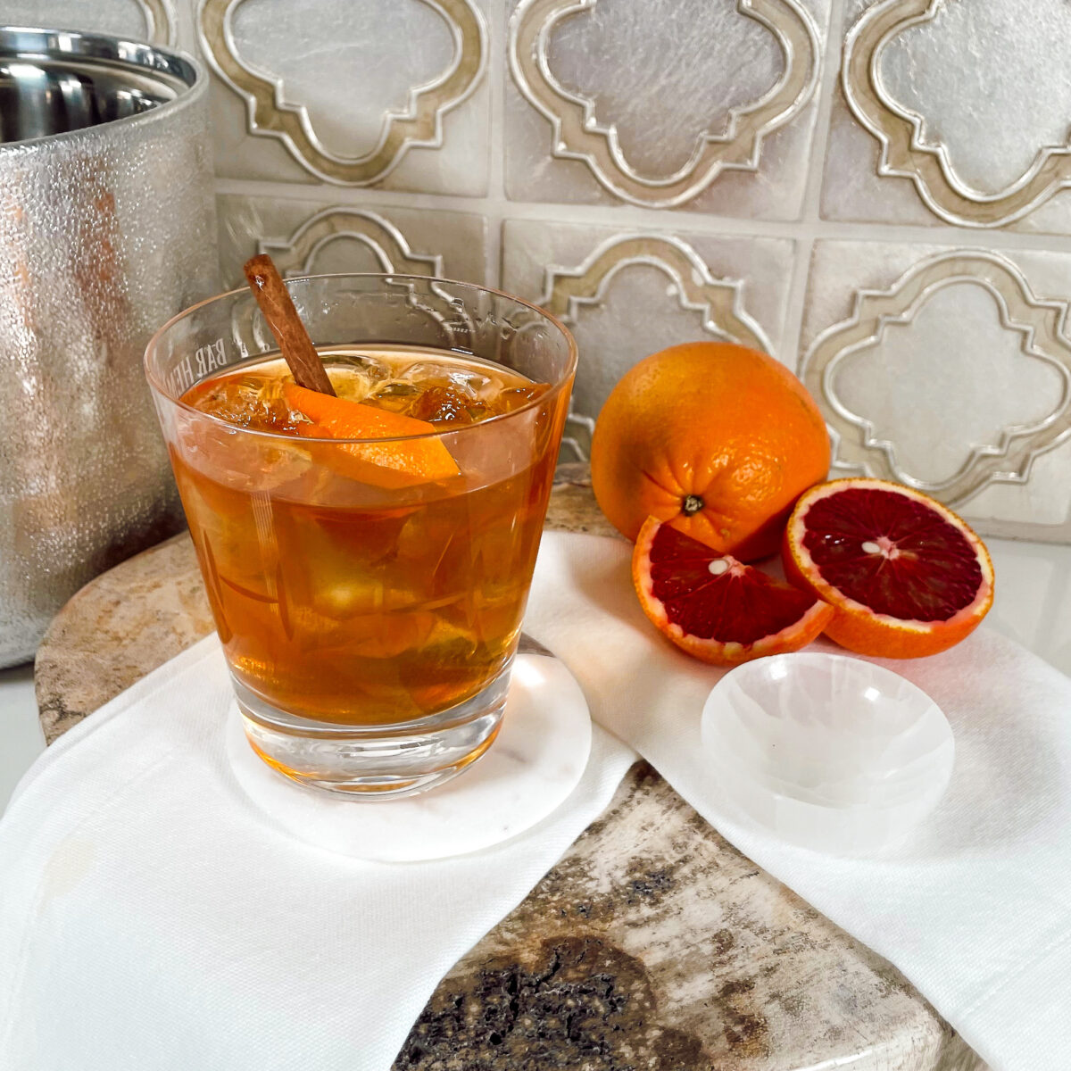 Pumpkin Spice drink with blood oranges